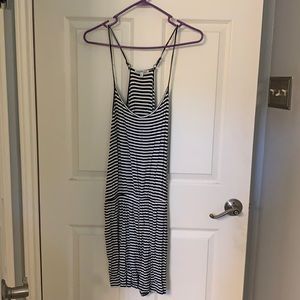 Striped cotton short romper